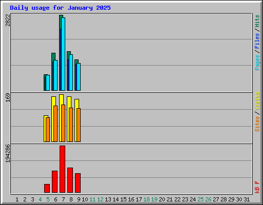 Daily usage for January 2025