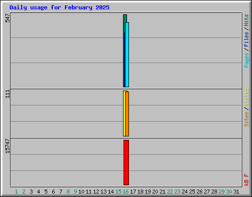 Daily usage for February 2025