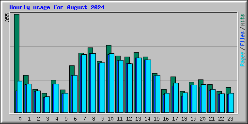 Hourly usage for August 2024