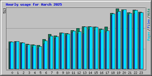 Hourly usage for March 2025