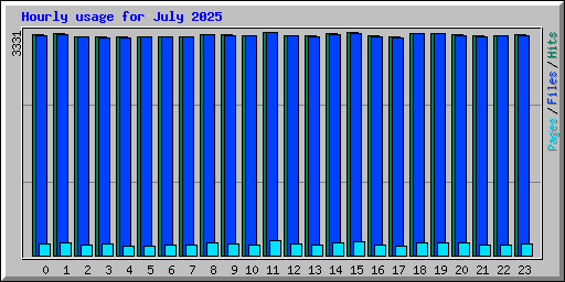 Hourly usage for July 2025